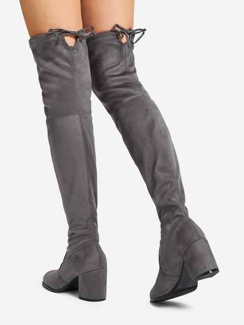 Suede Over The Knee Boots from Romwe on 