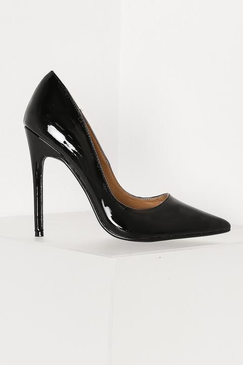 Black Patent Pointed Court Heels