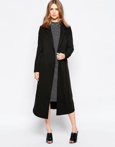 Minimum - Moves - Cappotto Boyfriend Lungo - Nero