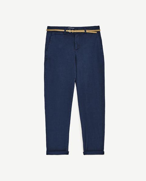 Pantalón Chino Con Cinturón