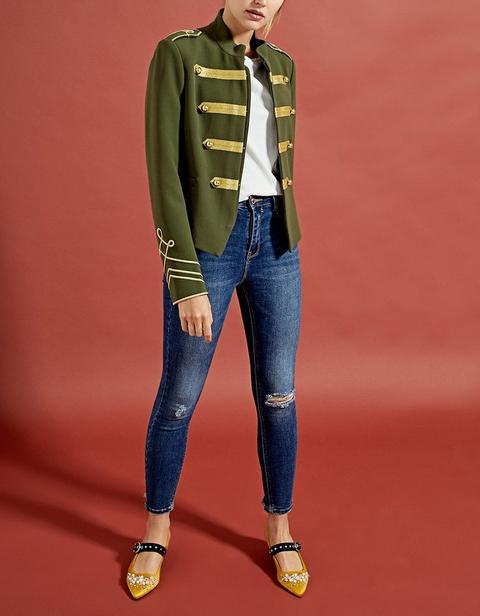 Casacca Stile Uniforme Corta Verde Oliva
