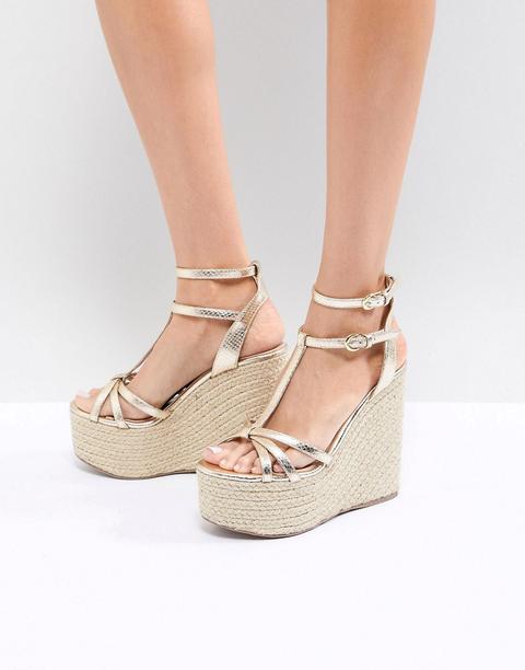 Miss Kg Rope Super Stacked Wedge-gold
