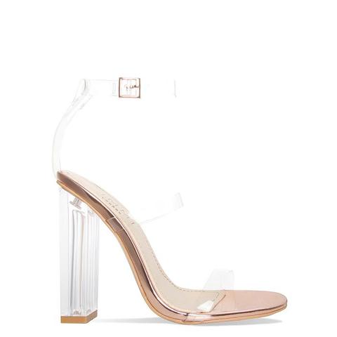 Darcia Rose Gold Multi Clear Strap Heels