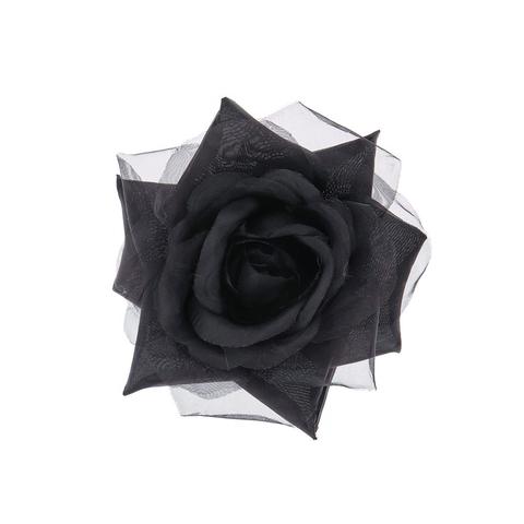 Dark Rose Hair Clip - Black