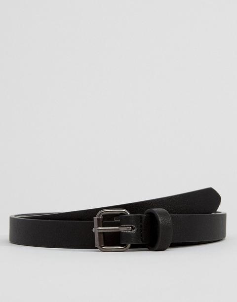 Asos Design - Cintura Super Skinny In Pelle Sintetica Nera - Nero