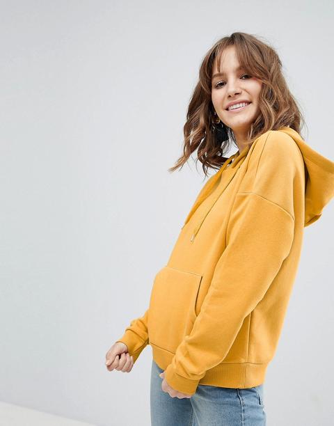 New Look - Felpa Oversize Con Cappuccio - Giallo