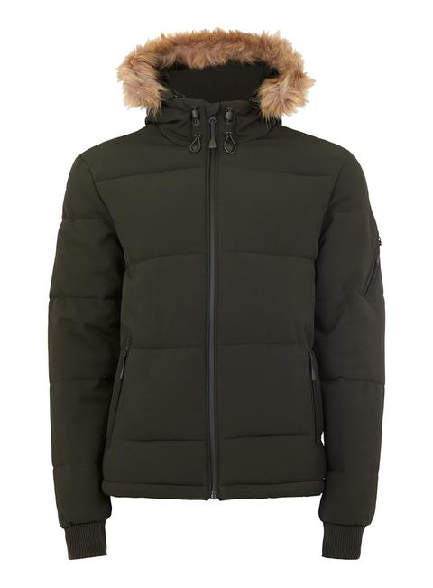 Khaki Hooded Puffer Jacket