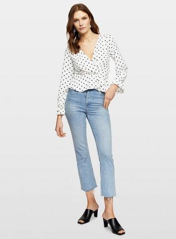 Womens Ivory Hannah Wrap Blouse, Ivory