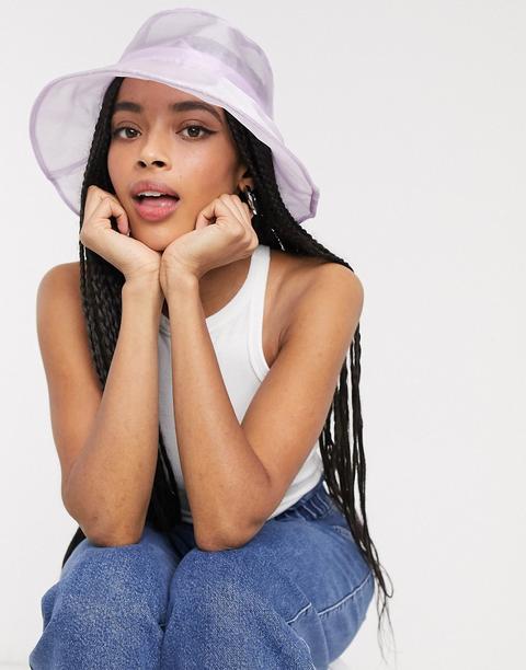 Asos Design - Bob À Revers En Tulle - Lilas-violet