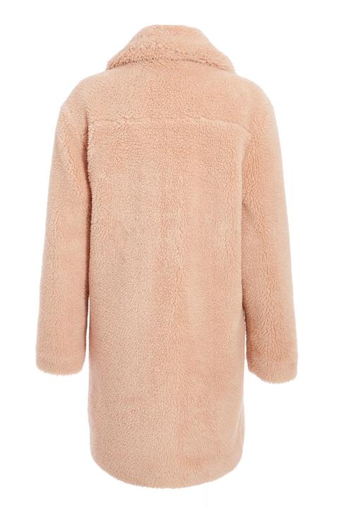 Pink Borg Teddy Bear Coat from Quiz on 