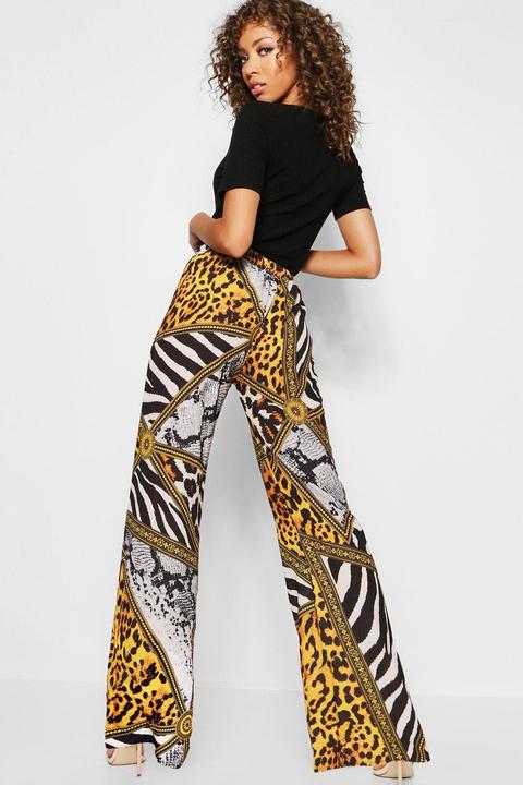 Womens Mixed Animal Chain Print Wide 