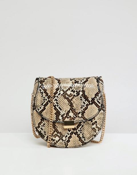 Mango Structured Round Cross Body - Snake Print