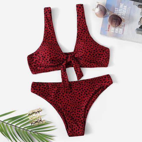Set Bikini A Pois Con Fiocco
