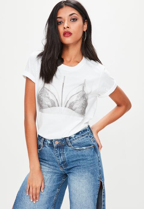 White Bralet Photo T-shirt