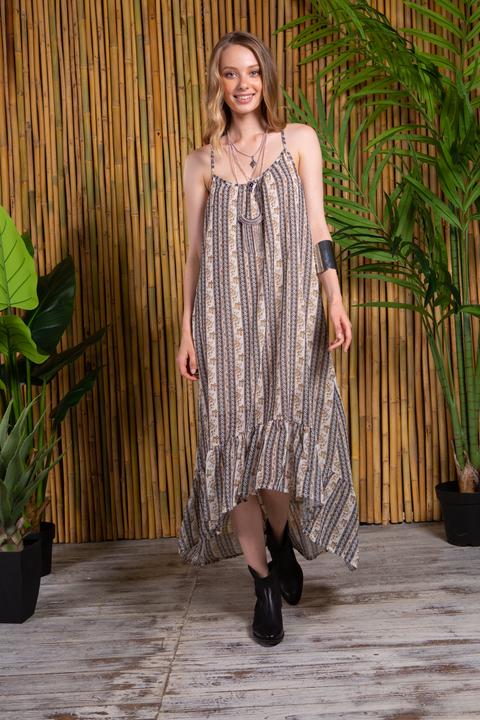 Abito Asimmetrico Boho Print