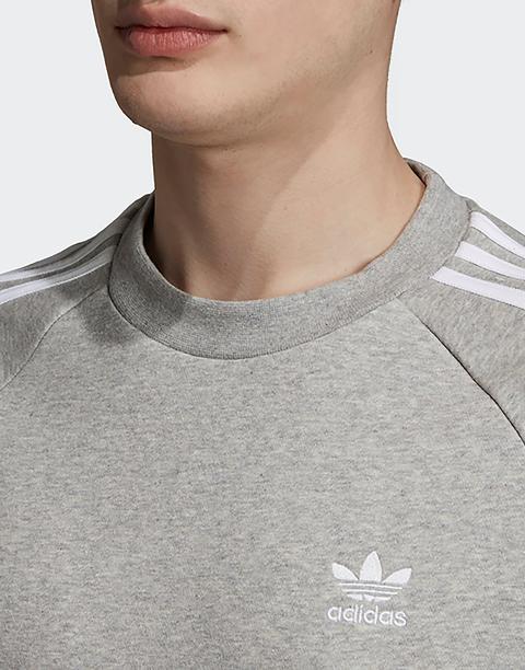 adidas 3 stripes crew sweatshirt mens
