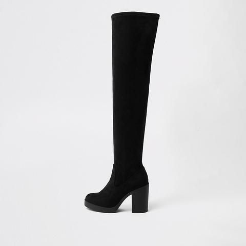 black wide over the knee boots