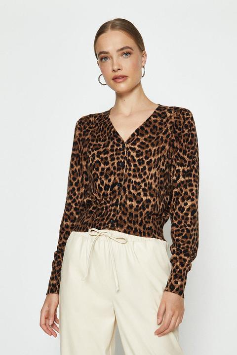 Coast V-neck Animal Print Cardigan -