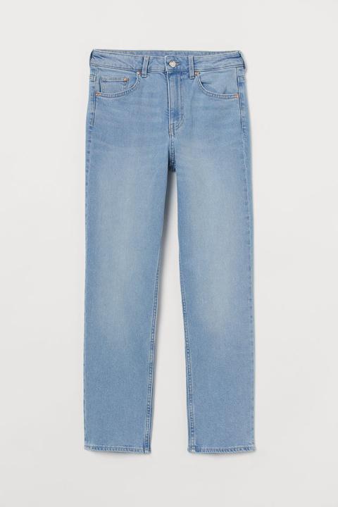 Straight High Ankle Jeans - Azul