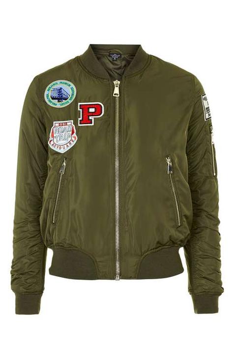 Petite Badged Bomber