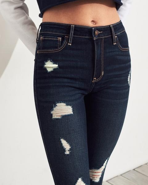 hollister high rise crop super skinny