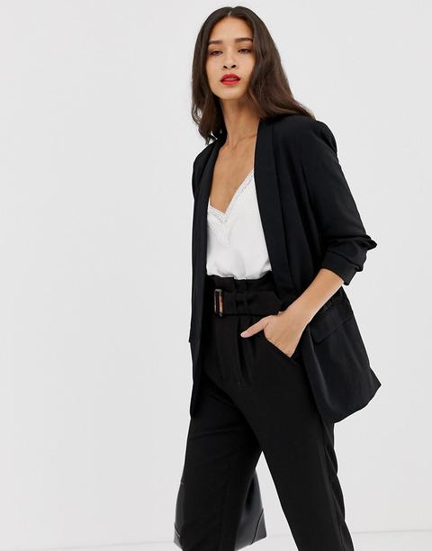 Stradivarius - Blazer Nero Con Maniche Arricciate - Multicolore