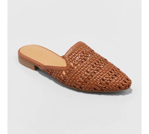 woven backless mules