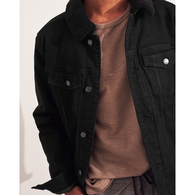 sherpa lined denim jacket hollister