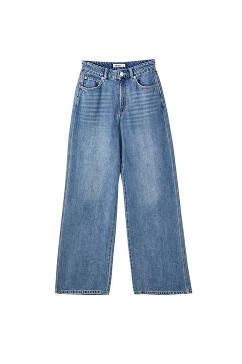 Jeans Wide Leg Azul Medio
