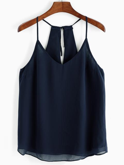 Spaghetti Strap Chiffon Cami Top