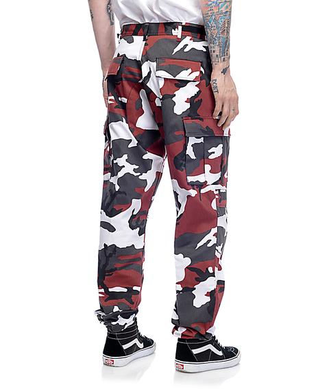 Mens red sales camo joggers