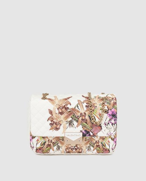 Valentino - Bandolera De Mujer En Blanco Con Print Floral