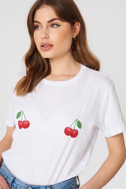 Na-kd Cherry Tee - White