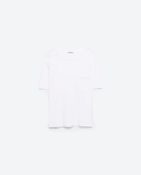 Cotton T-shirt With Back Yoke