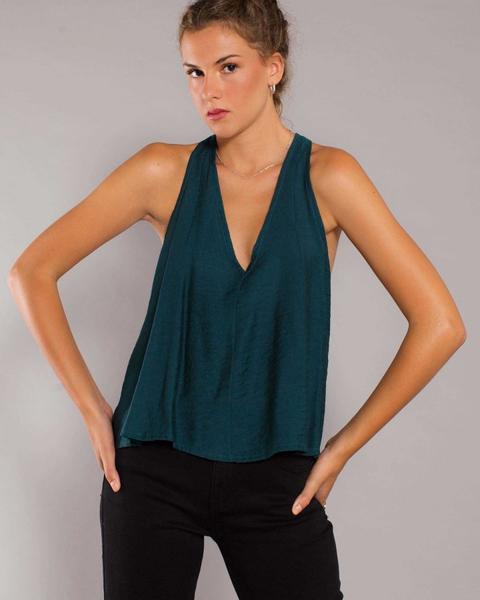 Top Halter Cortes Espalda Anudada Verde