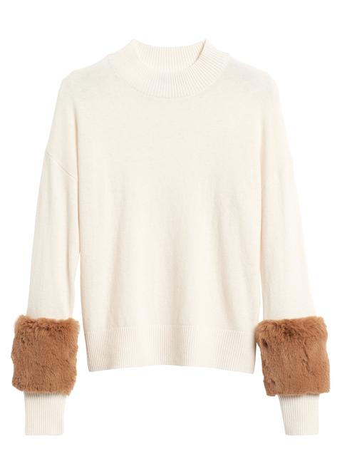 fur sleeve sweater