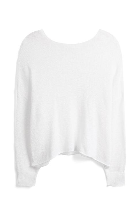White Batwing Top
