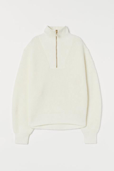 Pull Avec Col - Blanc