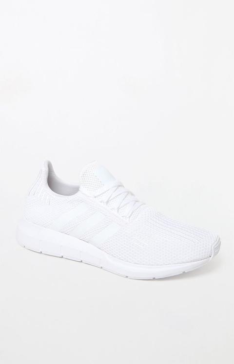 adidas swift run all white shoes