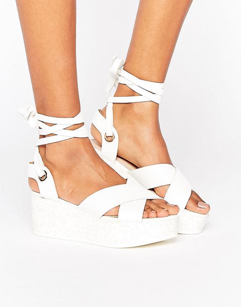 Raid - Alma - Sandali Flatform Stringati - Bianco