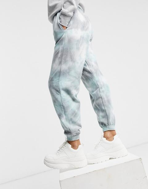 Topshop Joggers In Blue Tie Dye-multi