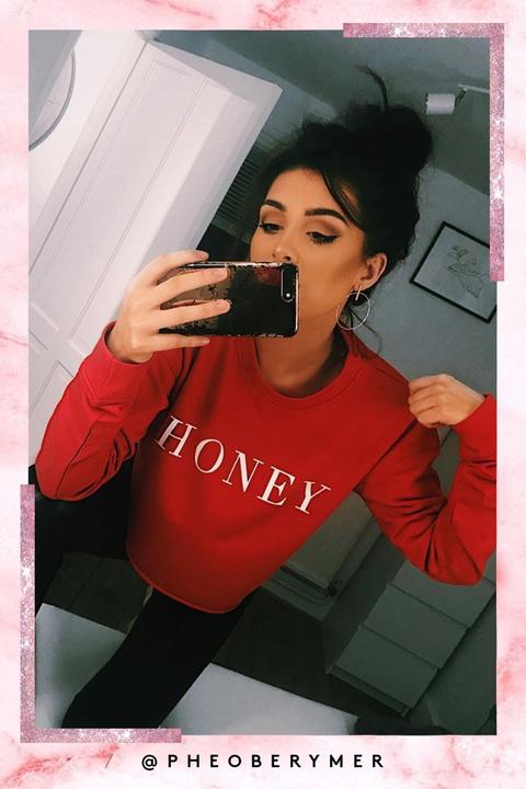 Holly Red Honey Print Cropped Jumper