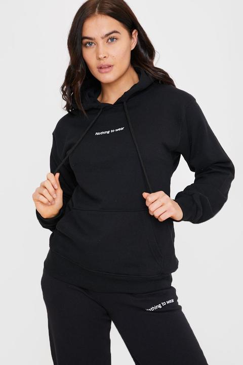 Black Hoodies - Jac Jossa Black 'nothing To Wear' Slogan Hoodie