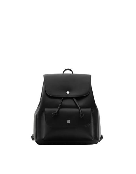 Zaino Nero Con Bottoni