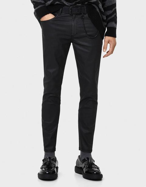 Jeans Skinny Fit Efecto Encerado from Bershka on 21 Buttons