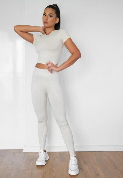 Nude Seamless Msgd Highwaisted Gym Leggings, Nude from