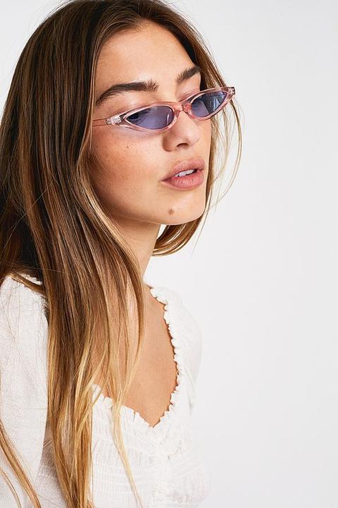 Rita Slim Cat Eye Sunglasses - Pink At Urban Outfitters