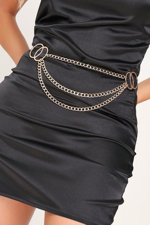 Gold Double Circle Multi Chain Belt