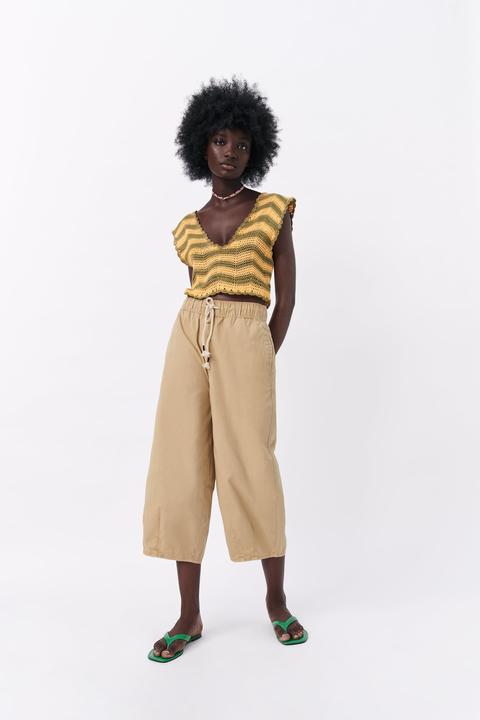 Pantalón Cropped Wide Leg