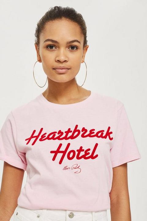 Womens Heartbreak Hotel T-shirt' By And Finally - Pink, Pink